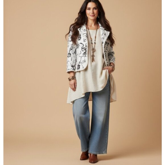 Joseph Ribkoff Jackets & Blazers - Joseph Ribkoff Womens 12 Fringe Jacquard Blazer